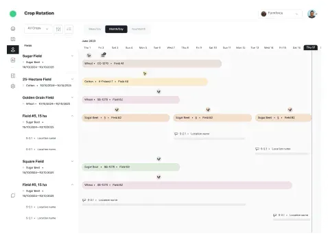 Paperless crop rotation planner